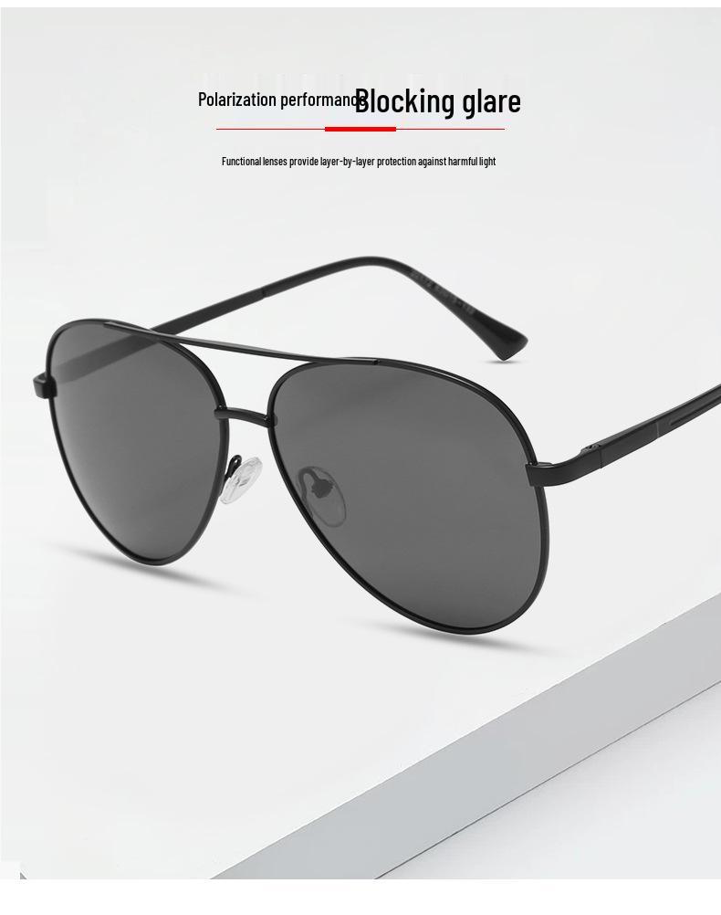 2026 Men's Polarized Aviator Sunglasses, Metal Frame, Sun Protection, Trendy Driving Style