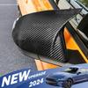 Carbon Fiber Rearview Side Mirror Cover Caps Horn Style Fits 15-21 Ford Mustang