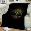 Tree of Life Mystical Celtic Art Print Flannel Blanket Cozy Warm Throw Sofa Bedroom Present Indoor Home Party Lounge Decor