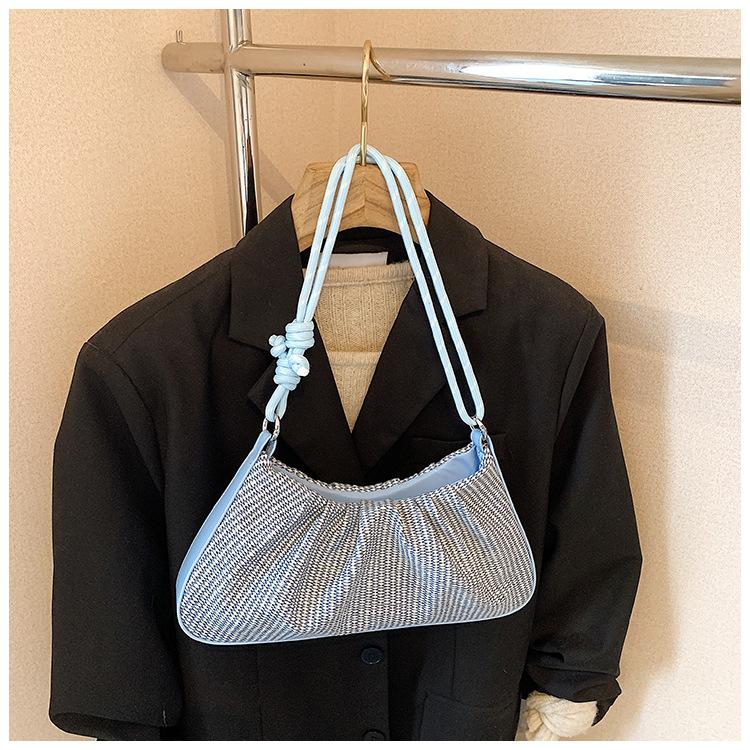 Folded handbag women's spring new popular niche underarm bag fashionable versatile shoulder messenger bag