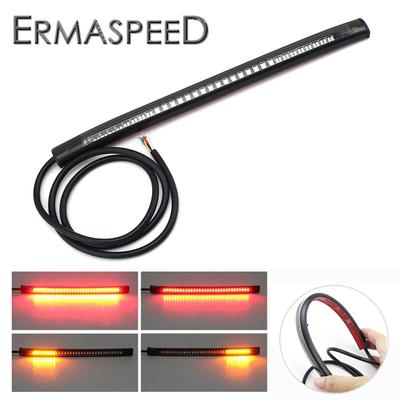 Vodotěsné pruhy světelné lišty pro motocykly s 48 LED diodami Červená Motorka Zadní brzdové světlo Brzdové světlo oranžová Směrovka Univerzální světlo