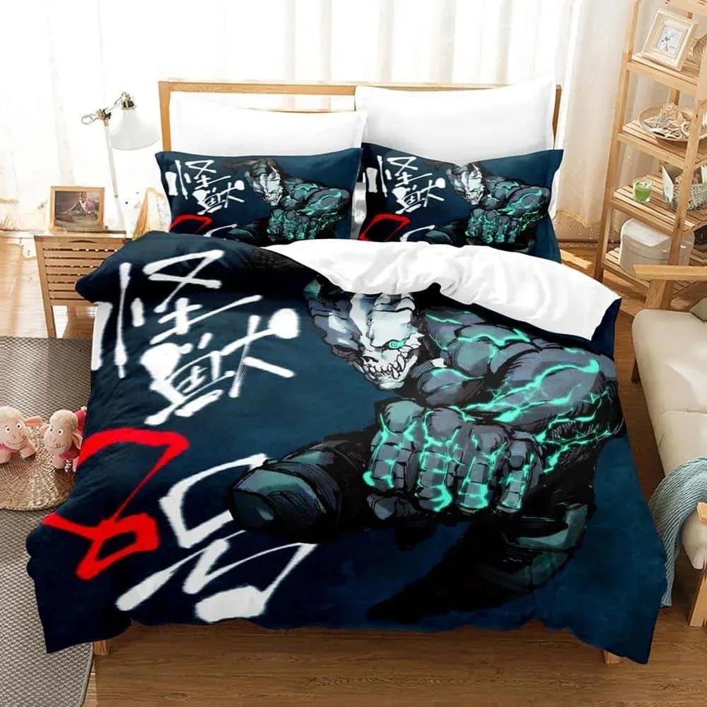 Kaiju No. 8 Beding Set Single Twin Ful Quen King-Sized Dimensionsd Dimensions Bed Linen Set Adult People Kid Bedrom Duvet cover Sets 3D Print Anime
