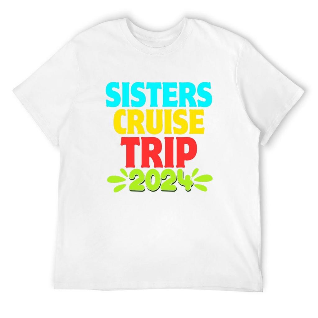 Funny Sisters Cruise Trip 2024 Sisters Cruising Gift T-Shirt Blouse blue archive mens big and tall t shirts