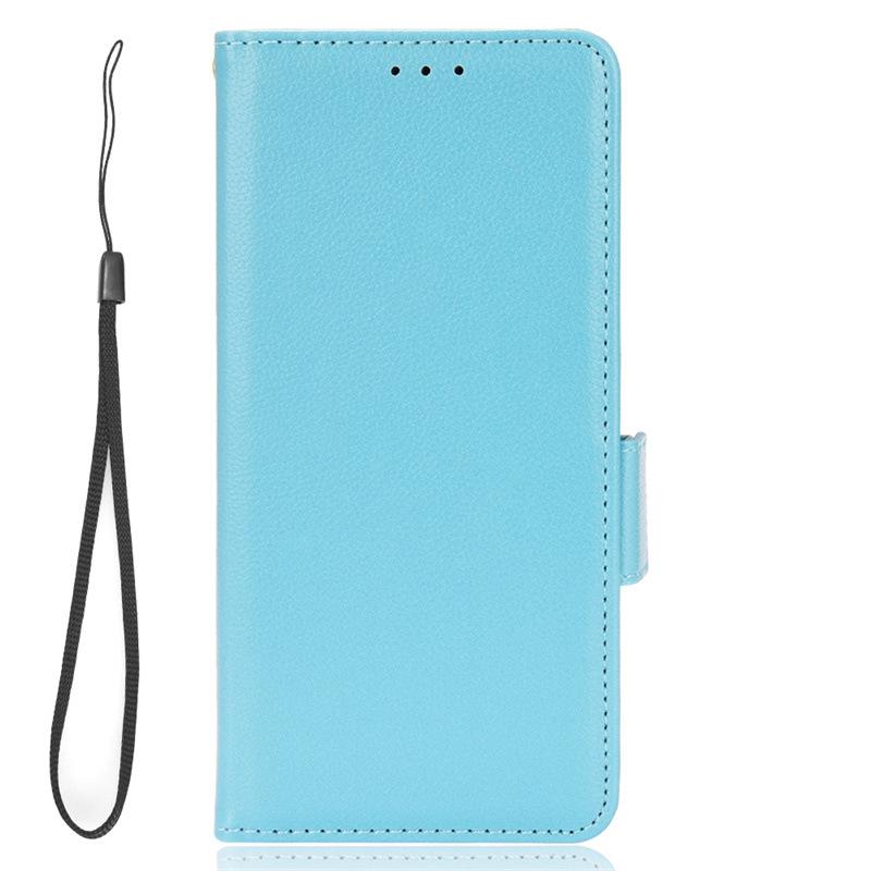 Nokia X30 5G Flip Lanyard Case with Card Slot - Lychee Leather Pattern, Solid Color
