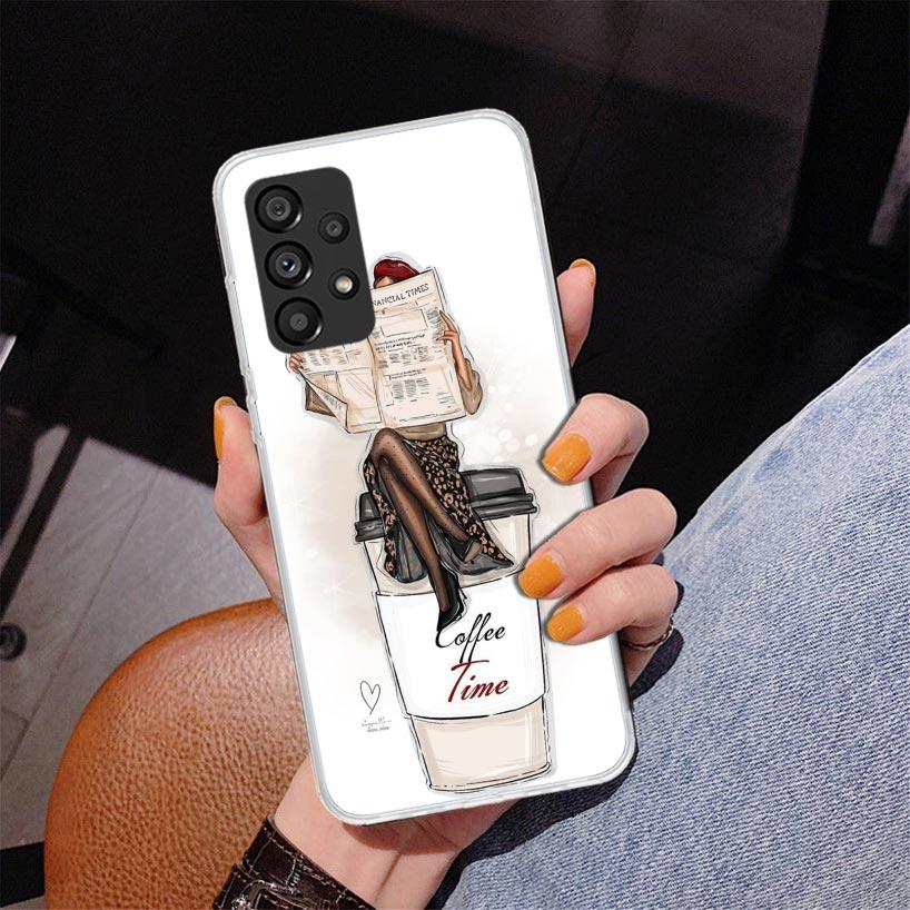 Girl Boss Female Coffee Phone Case For Samsung Galaxy A17 A16 A15 A14 A13 A57 A56 A55 A54 A53 A37 A36 A35 A34 A33 A26 A25 A24 A2