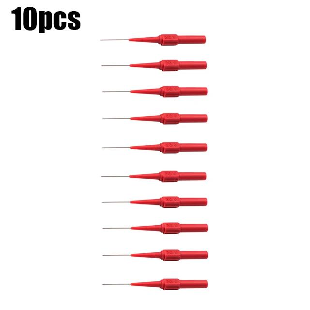 10Pcs 30V Diagnostic Tools Multimeter Test Lead Extention Back Piercing Needle Tip Probes Car Automotive Test Probe Kit 0.7MM Code Readers 4