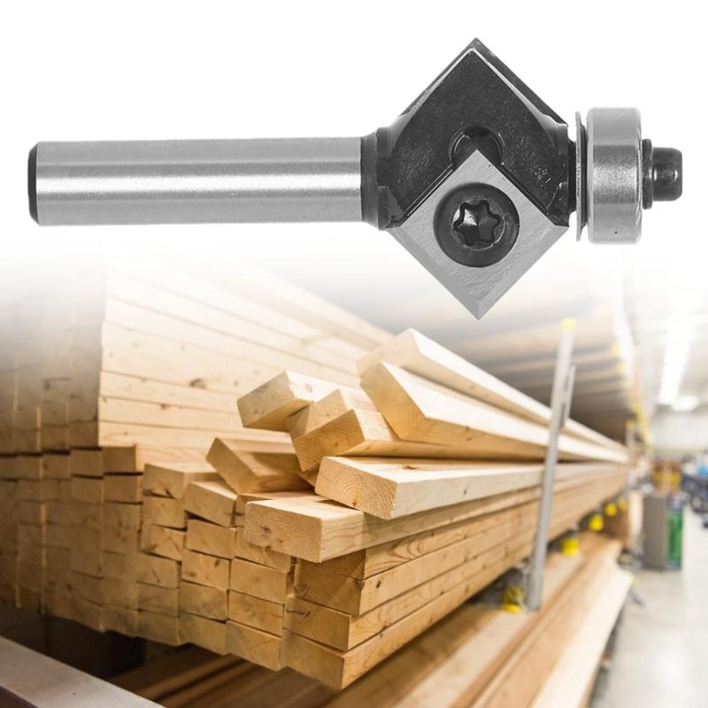 8mm Shank 45 Degree Chamfer Edge Forming Router Bit Bevel Flush Trim Bit Woodworking Milling Cutter Bits Cutter Tool