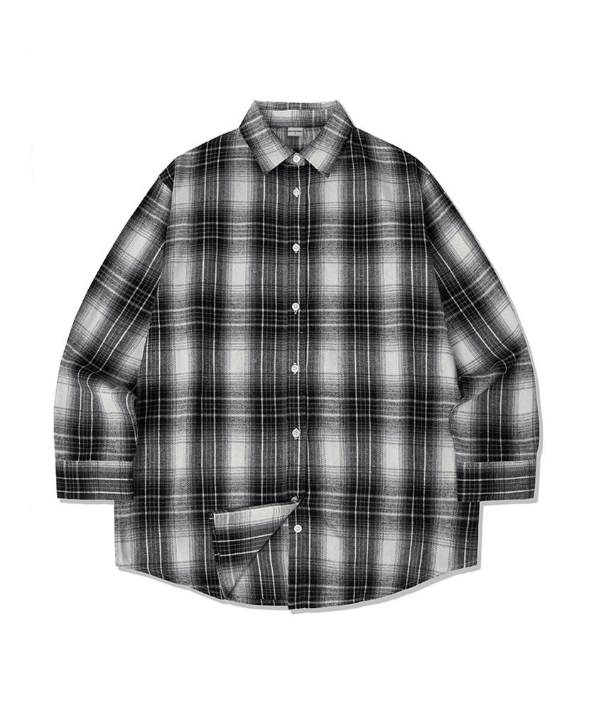 Escape From Easy Line Oversized Check Shirt Black