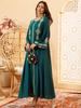 Middle Eastern Floral Embroidered Muslim Jalabiya Robe, Dubai Dress