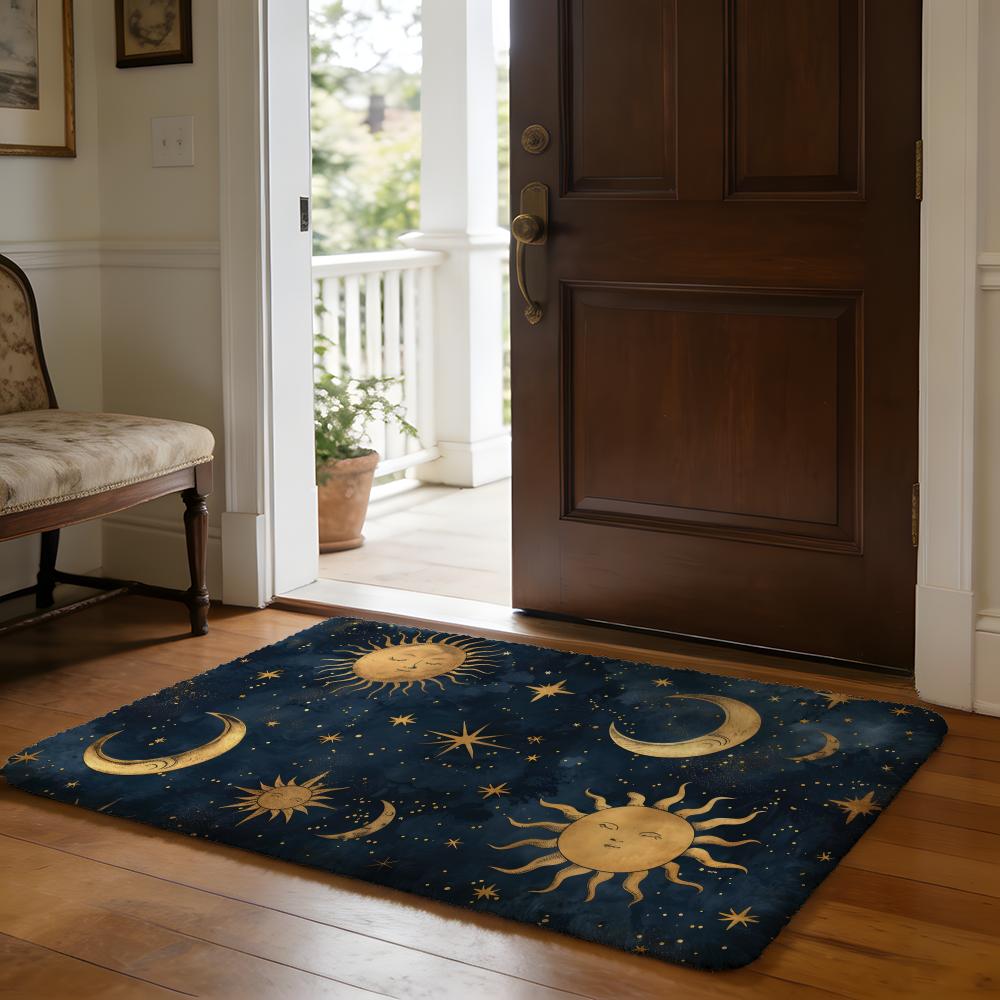 Celestial Hands Art Print Floor Mat Soft Flannel Absorbent Mat Non-Slip Rug Home Bedroom Bathroom