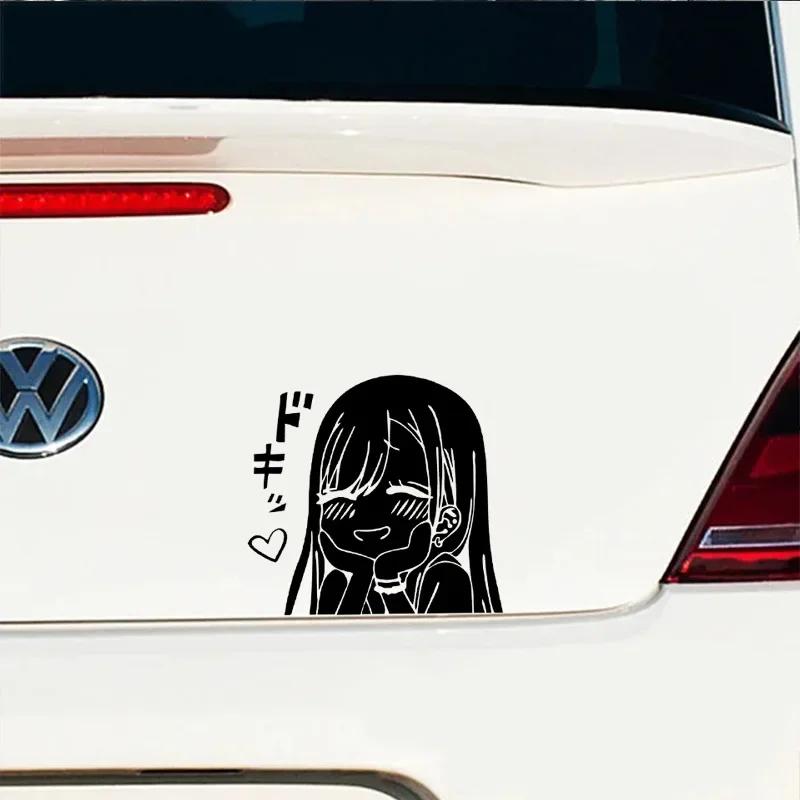 18x17cm Cute Anime Girl Car JDM Sticker Auto Body Bumper Windows Motorcycle Laptop Walls Vinyl Film Decal Car Tuning Accessories
