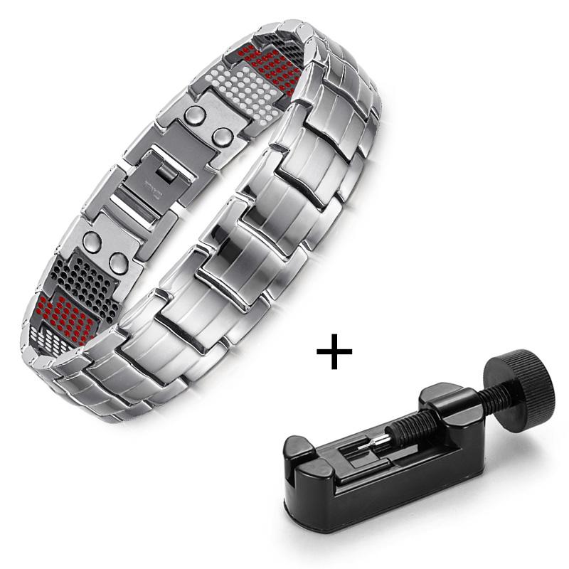 Fashion Jewelry Healing FIR Magnetic Bracelets Titanium Bio Energy Bracelet for Men Blood Pressure Accessory Wristband