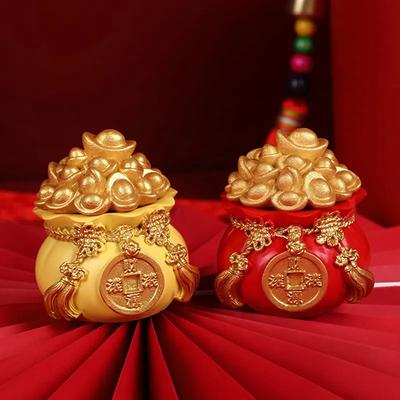 Viel Glück Glücksbeutel Ornamente Kreativer Goldbarren Geldbeutel Heim Schreibtisch Harz Handwerk Chinesisches Feng Shui Fa Cai Dekoration