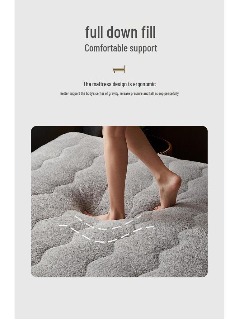 Three-Dimensional Lambswool Mattress Quilt for Single or Double Bed