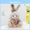 Plush Toy Rabbit With Pink Dress Soft Rabbit Stuffed Animal For Gift Kids