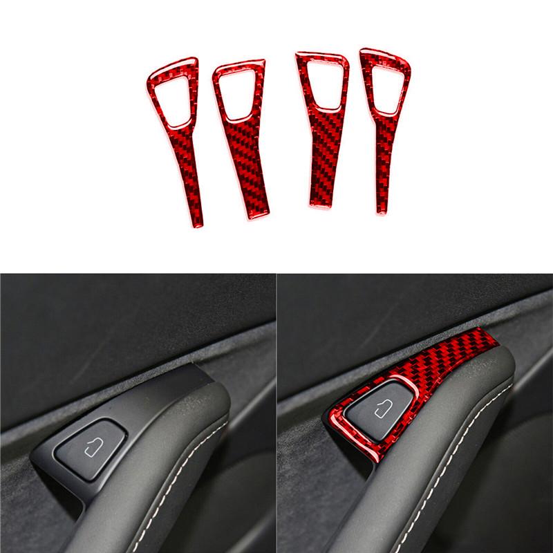 

Car Window Button Trim Frame Decoration Carbon Fiber Sticker For Tesla Model Y 3 2017-2025 Car Styling Accessories червоний