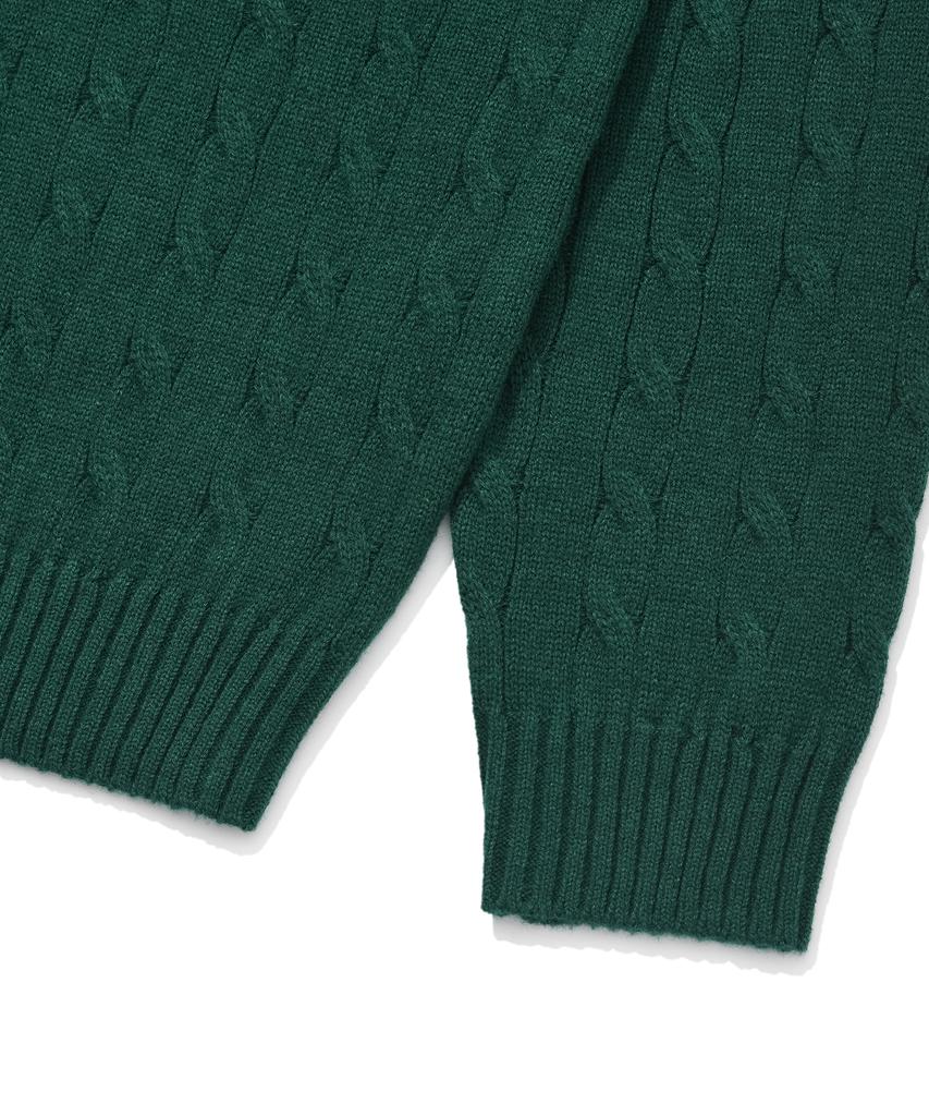 WACKY WILLY Basic Cable Tissue Pullover Green