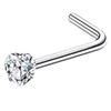 Stainless Steel Zircon Nose Stud Star-shaped Right Angle Titanium Nose Piercing Jewelry