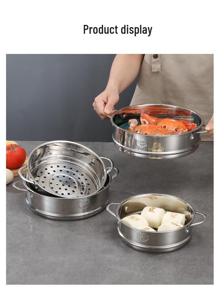 304 Stainless Steel Steamer Tray & Rack, Flat Mouth, 16cm-22cm, Min Order: 2 Pcs