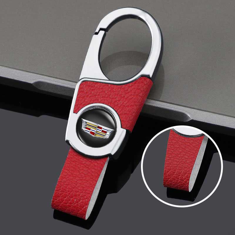 For Cadillac ATS BLS CT4 CT6 CTS ESCALADE EXT SLR SLS SRX STS XLR XT4 XT5 XTS Leather Car Logo Keyrings Holder Key Chain Pendant Ybsdr66