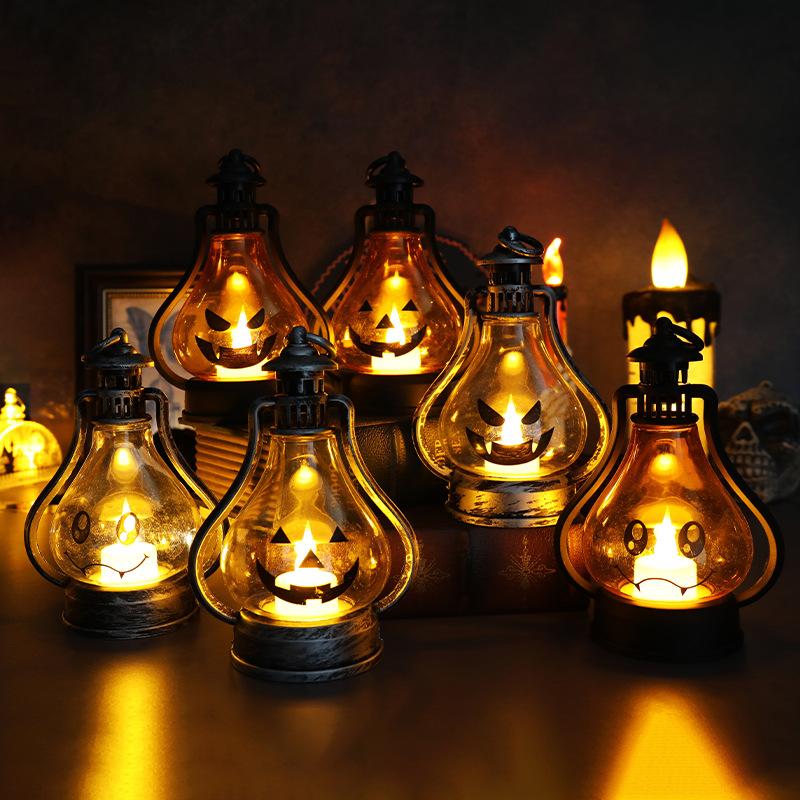 Halloween Decoration Props Pumpkin Lantern Candle Lantern Halloween Portable Horse Lantern Bar Secret Room Table Decorations