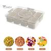 Snack Box with 8 Compartments Space-Saving Snack Plate for Sweets Nuts Fruit Storage Snack Tray Versatile Snack Organizer