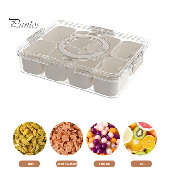 Snack Box with 8 Compartments Space-Saving Snack Plate for Sweets Nuts Fruit Storage Snack Tray Versatile Snack Organizer