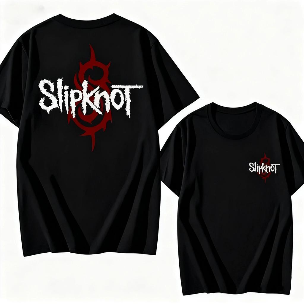 Vintage Washed Slipknot Nu Metal Alternative Metal Band Printed Cotton T-shirt Men Women Tee Summer Casual Fashion Clothing Tops Streetwear