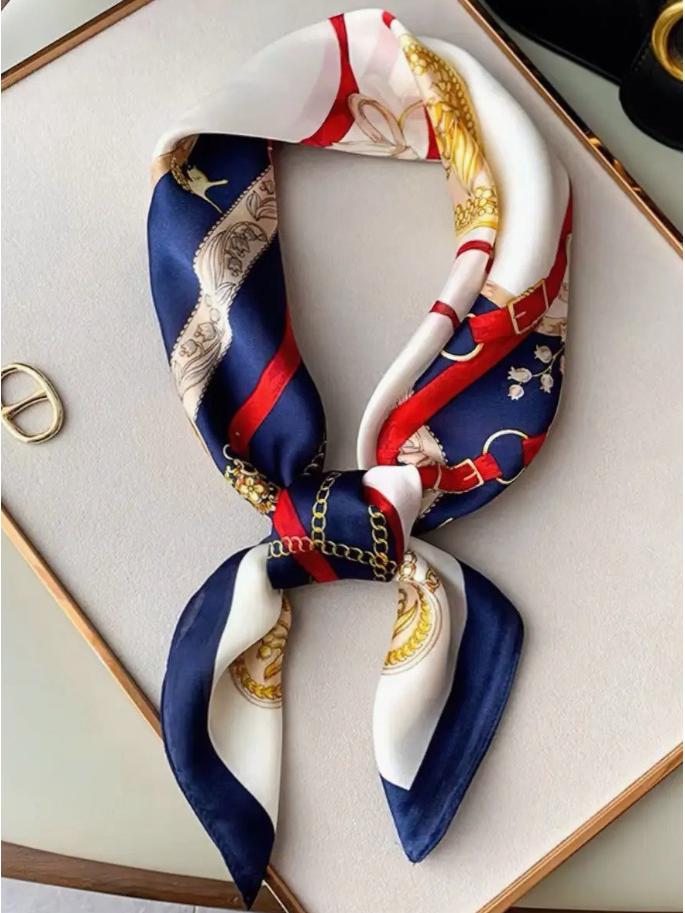 High-End Retro Korean-Style Silk Square Scarf: Versatile Fashion Accessory for Women