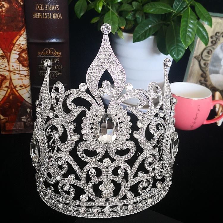 NZ1118 High Quality Fashion Crown Tiaras Big Crowns Women Rhinestones Princess Large Crown Hair Jewelry