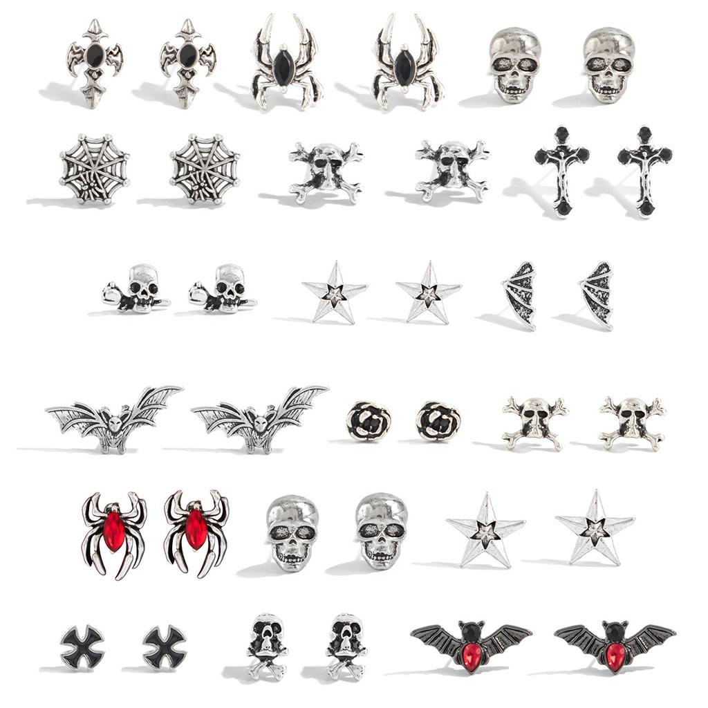 Set Cercei Halloween Desene Animate Amuzant Cap de Dovleac Fantomă Elemente Liliac Ciucure Set Bijuterii Urechi Înfricoșător Amuzant Trendy Accesorii Femei