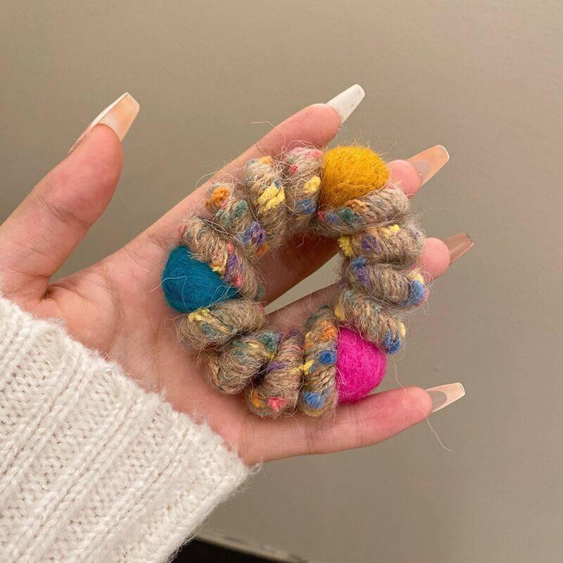 

1 piece of simple and fresh high elasticity fashionable telephone coil rubber band matte hair accessory 7 * 7 * 2cm света кофе