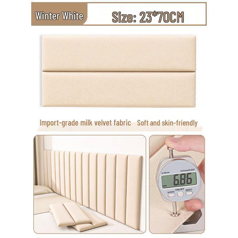 Tatami Padded Headboard: Soft, Anti-collision, Self-adhesive, Waterproof Wallpaper for Children's Room Wall.