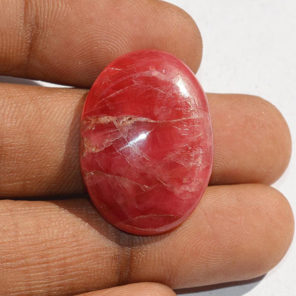 Natural Pink Rhodonite Gemstone Cabochon, Rare Rhodonite Cabochon (40 Carats) Oval Shape 28x20x7 MM