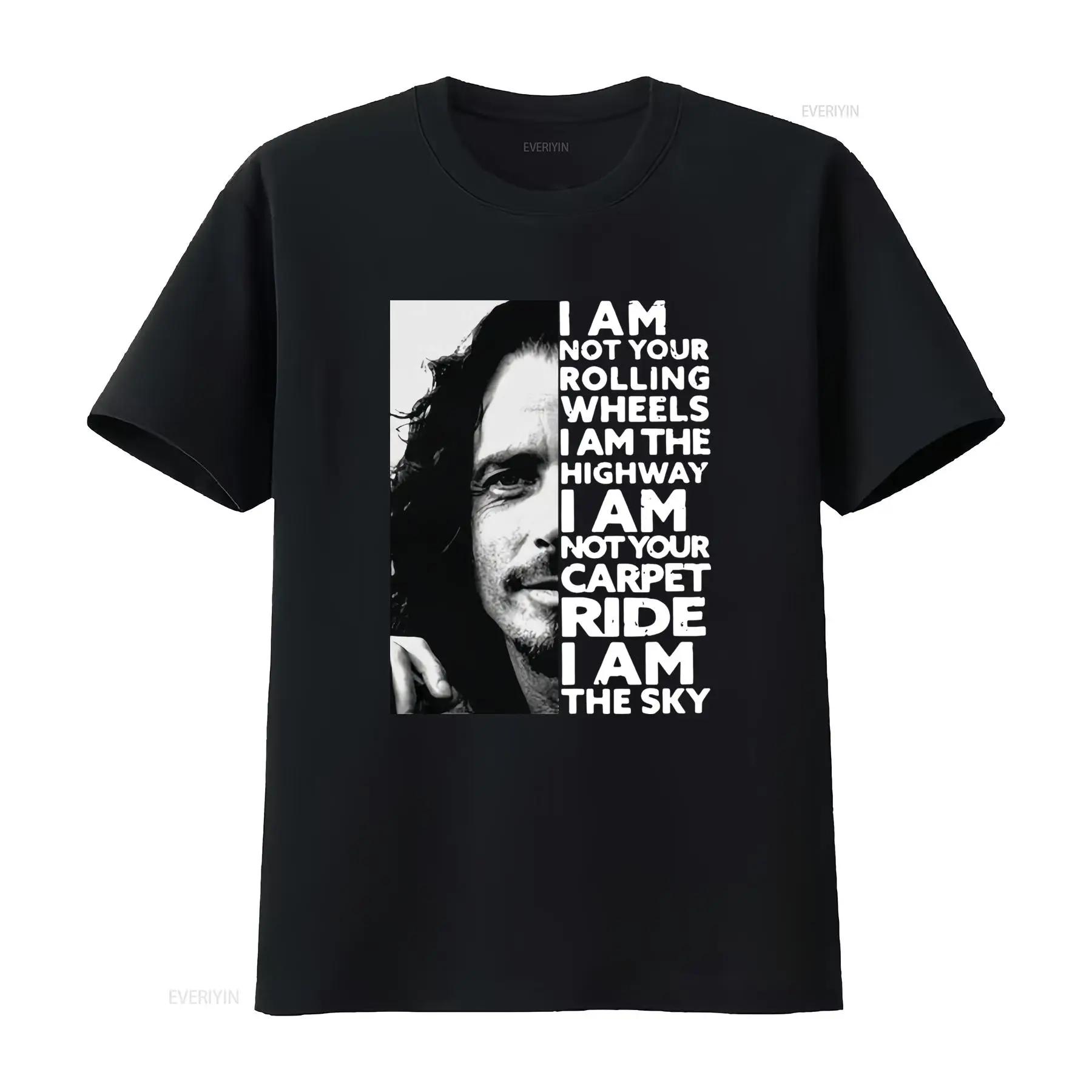 

Chris Cornell Fan T Shirt Black with Bold Highway Quote Print Sizes S 2345XL vintage Washed Unisex graphic Breathable homme -... 5XL різнокольоровий