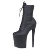 Soleist INS Style 20CM Extreme High Heels Platform Boots Lace Up Sexy Pole Dancing Ankle Boots Side Zip 34-46