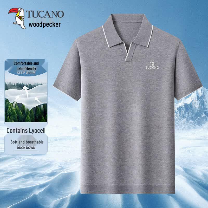 TUCANO Men s Lyocell-Linen Blend Cooling Short Sleeve Polo Shirt XL