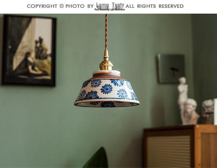 Chinese Retro Teahouse Ceramic Pendant Lamp: Ancient Style for Bedroom or Dining Room