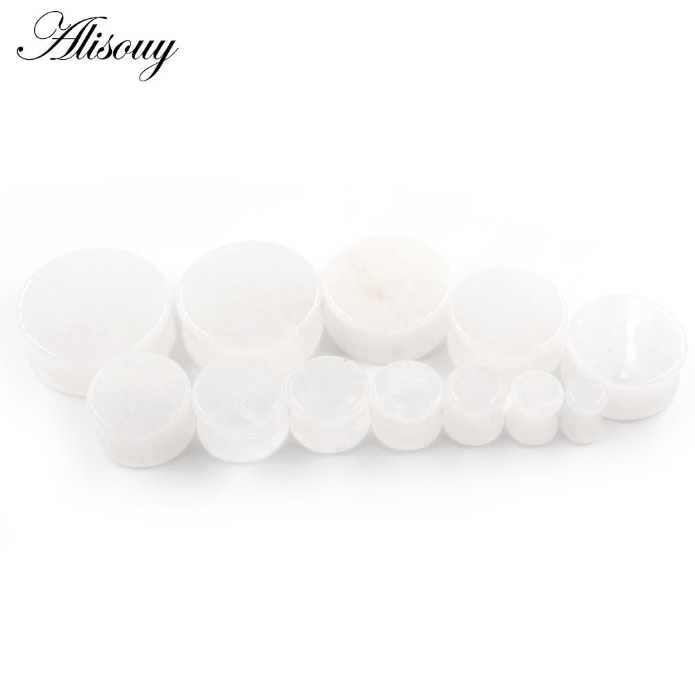 

Alisouy 1PC білий фіолетовий червоний натуральний камінь розкльошені вушні тунельні заглушки розтяжка для м’яса розширювачі датчики сережки пірсинг прикраси для тіла 12mm