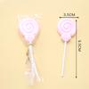 Single Bow Candle Beautiful Cake Decoration Plug-in Pink and White Cartoon Lollipop Birthday Candle