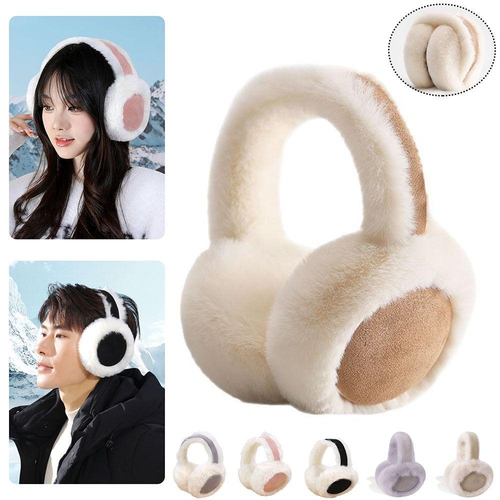Warm Foldable Earflaps Soft Suede Faux Fur Ear-Muffs Fashion Plush Earmuffs Outdoor