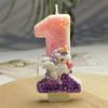 Creative Design Cute Cartoon Unicorn Birthday Candle Cake Atmosphere Birthday Decoration Candle Colorful