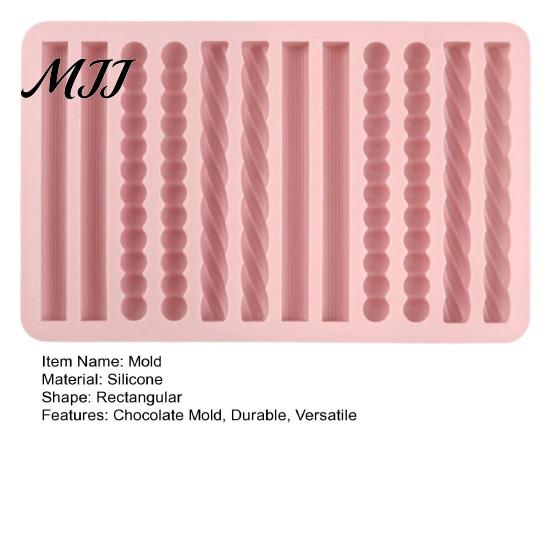 Heat Resistant Oven Tray Silicone Chocolate Rod Mold, 12 Cavity Non-stick Baking Tray, Pretzel Bar Flexible Strip Mold for And Refrigerator