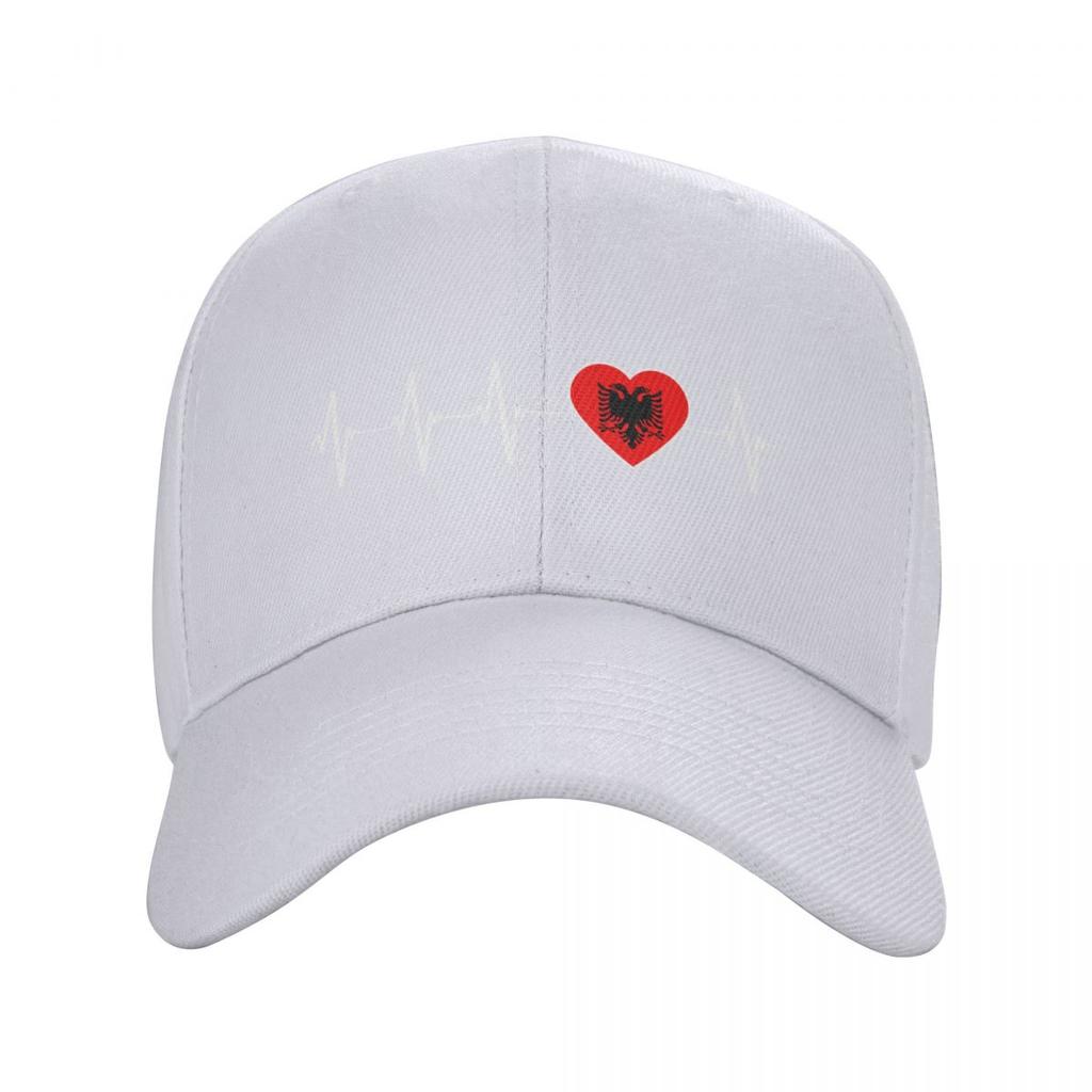 Ny mote albansk hjerteslag Albania flagg baseballcaps unisex kvinner tilpasset justerbar farshatt for voksne våren Snapback sommerhatter