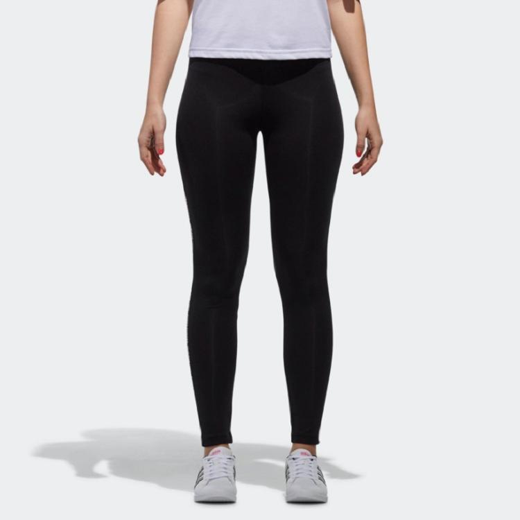 Adidas Neo W Fav Logo Lgg Running Training Fitness Long Pants Women Bottoms Black CV9225