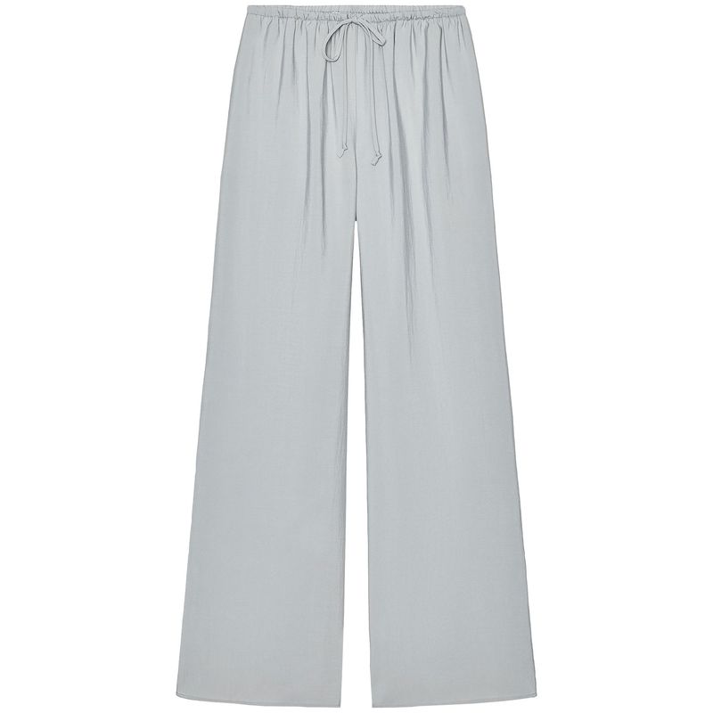 

Zaprha 2025 New Lightweight Comfortable Draping Mid-Waist Casual Wide-Leg Pants Women Lazy Relaxed Feeling 4437047 Blue/Grey L