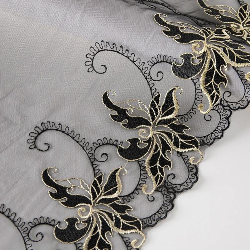 1/3 de yard de fil de polyester pressé pour fond de dentelle, idéal pour la broderie florale à faire soi-même, accessoires en dentelle, rideaux, coussins de canapé et décoration.