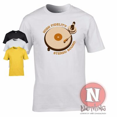 T-Shirt Rave Retro Cooler Stil Old School Sohn Stereoanlage Hi-Fi DJ
