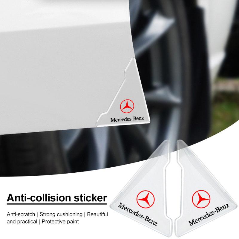 2Pcs Car Door Corner Cover Anti-Scratch Protection 3D Sticker For Mercedes Benz AMG W212 W205 W246 W177 W176 W213 GLC GLE GLS ML Welcome Laser Lamp