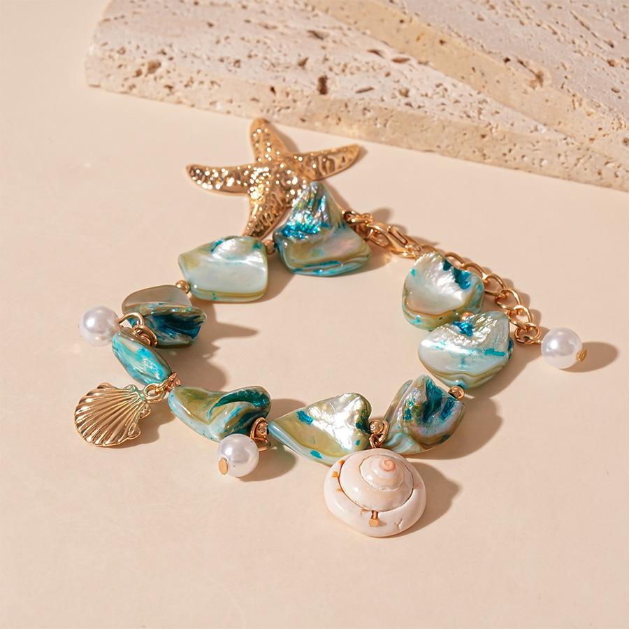 Seaside Vacation Wind Starfish Ocean Series Silver Needle Earrings Summer Personality Temperament Necklace Bracelet Earrings